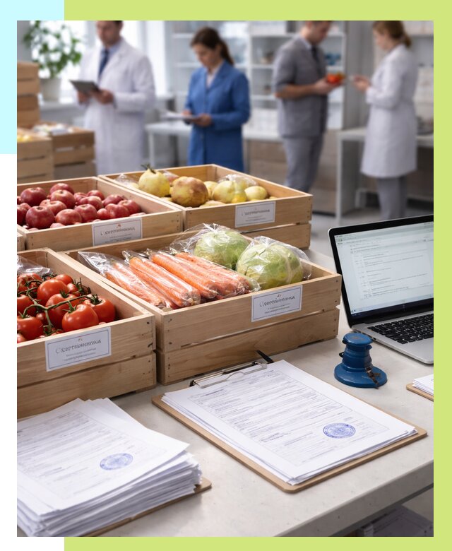 Сертификация овощей и фруктов в Комсомольске-на-Амуре от 8673 р. | Алешин-Кмс