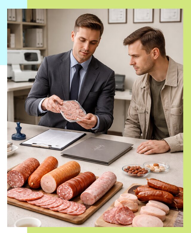 Сертификация колбасных изделий в Комсомольске-на-Амуре от 7653 р. | Алешин-Кмс