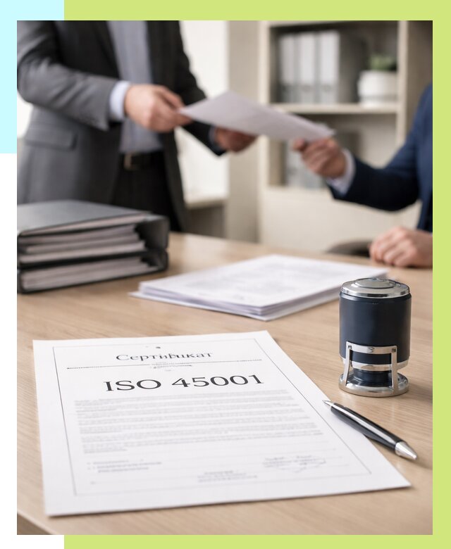 Сертификат ISO 45001 в Комсомольске-на-Амуре под ключ от 45918 р. | Алешин-Кмс